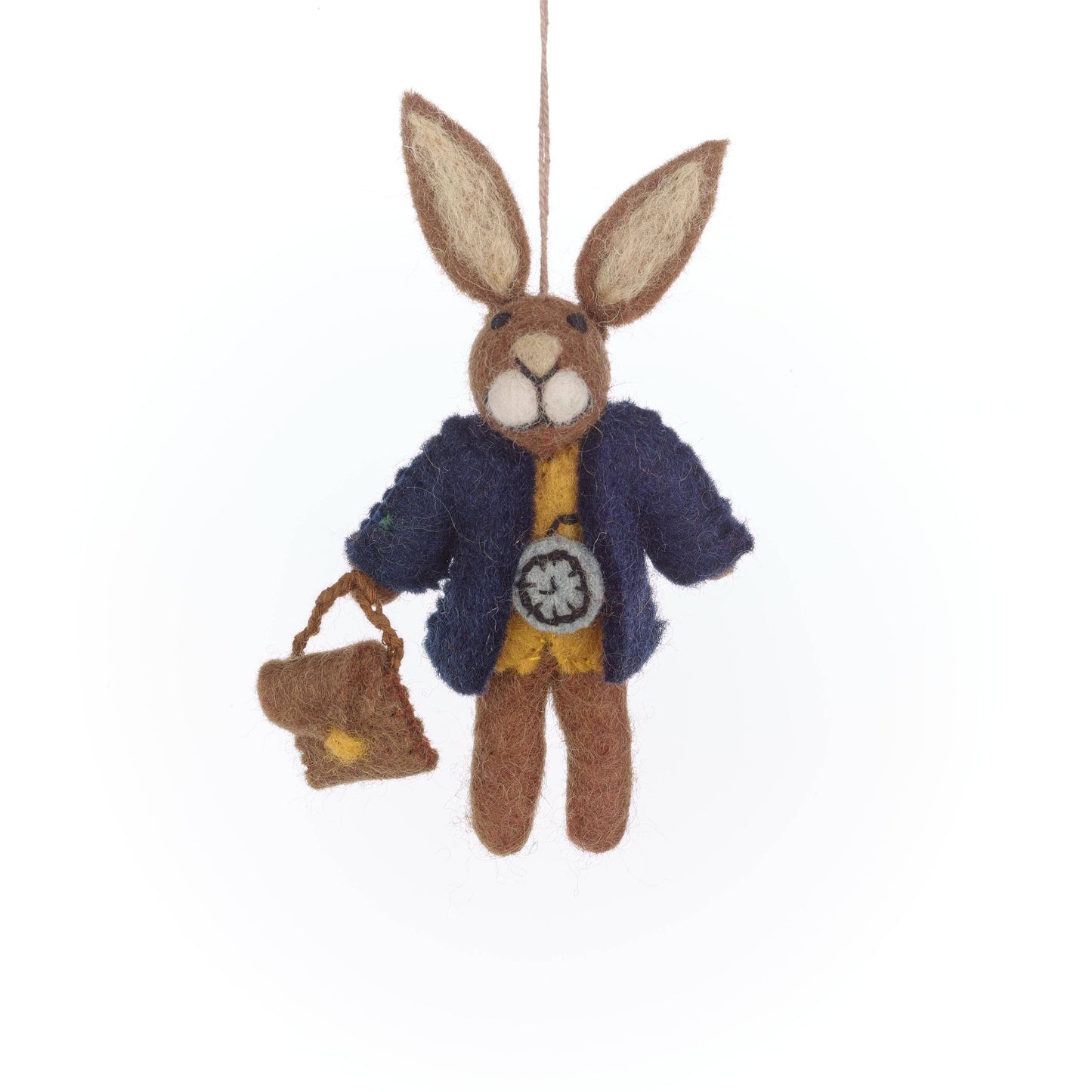 Handmade Felt March Hare Hanging Woodland Decoration
