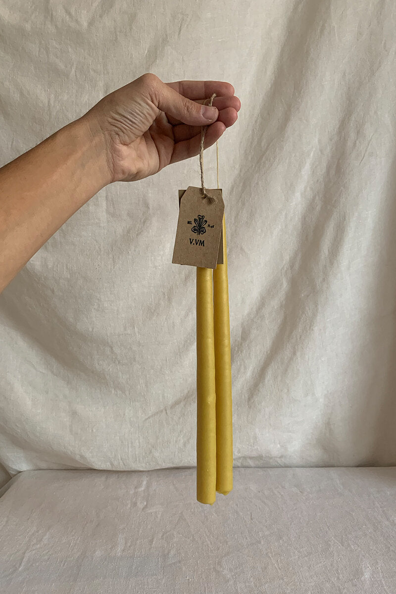 Candele in cera d'api affusolate V.VM - 27 cm