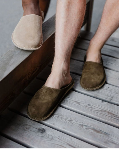 VIBA Roma Bio-Suede Slip-ons - Bosco Khaki
