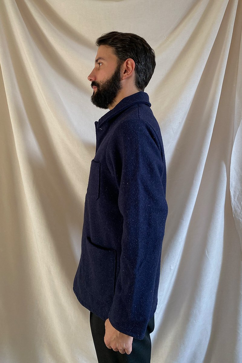 Boiled Wool Work Jacket - Navy