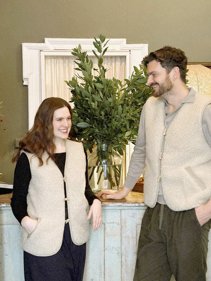 Unisex Shearling Vest - Natural