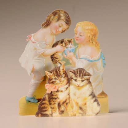 Girls With Cats Card & Envelope