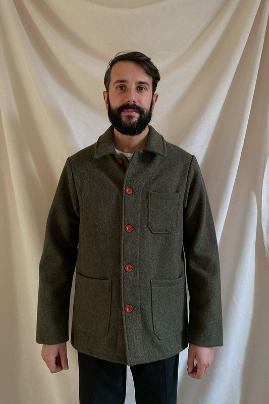 Boiled Wool Work Jacket - Khaki