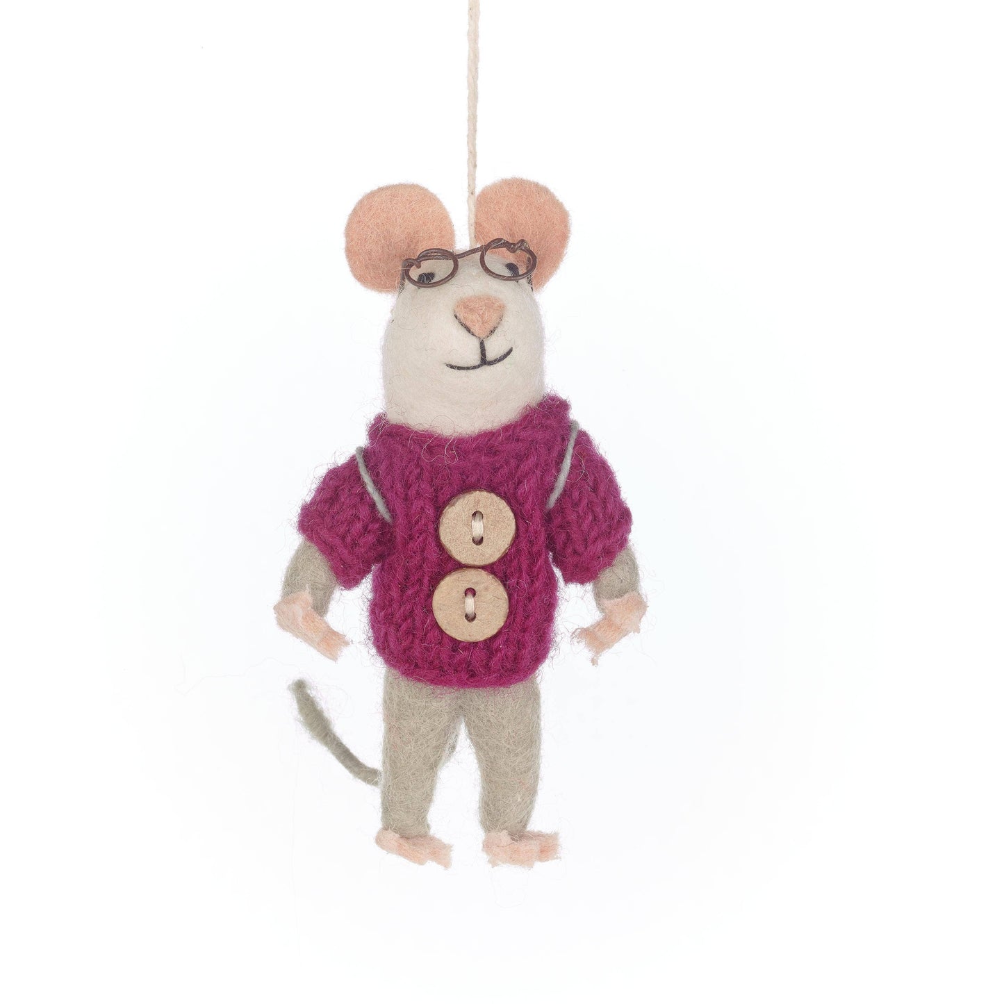 Handmade Felt Charlie Mouse Hanging Decoration