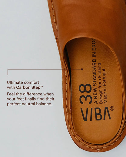 VIBA Roma Leather Slip-ons - Cognac Brown