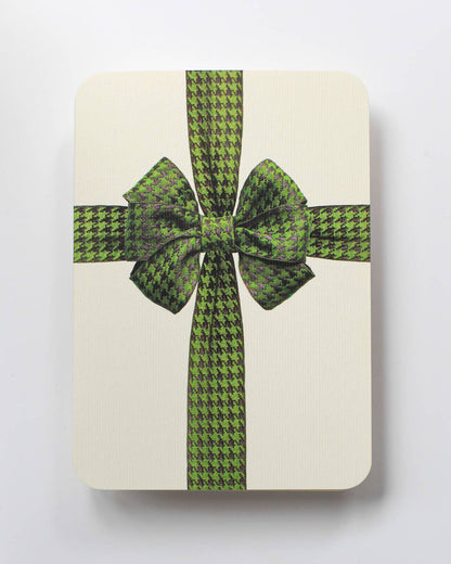 Green Houndstooth Bow Greeting Card: Individual