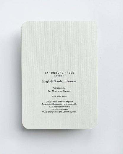 Biglietto d'auguri Geranio | Biglietto di compleanno | Biglietti di lusso