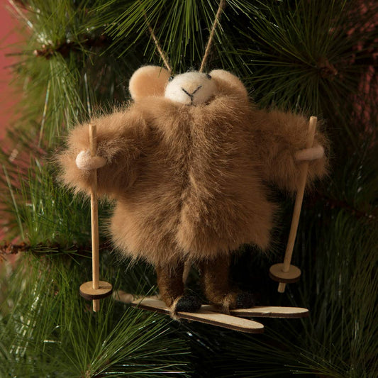 Skier Mouse Felt Ornament