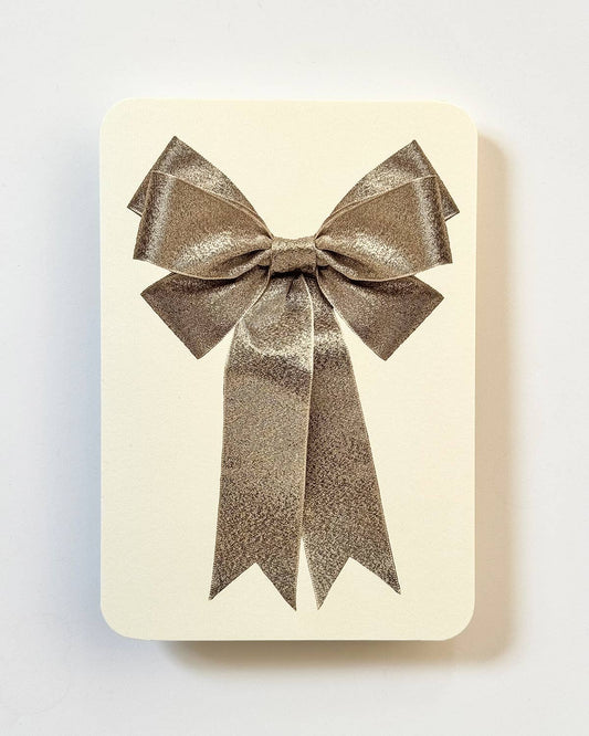 Silver Bow Greeting Card | Birthday Card | Luxury Cards