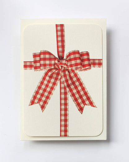 Gingham Bow Greeting Card
