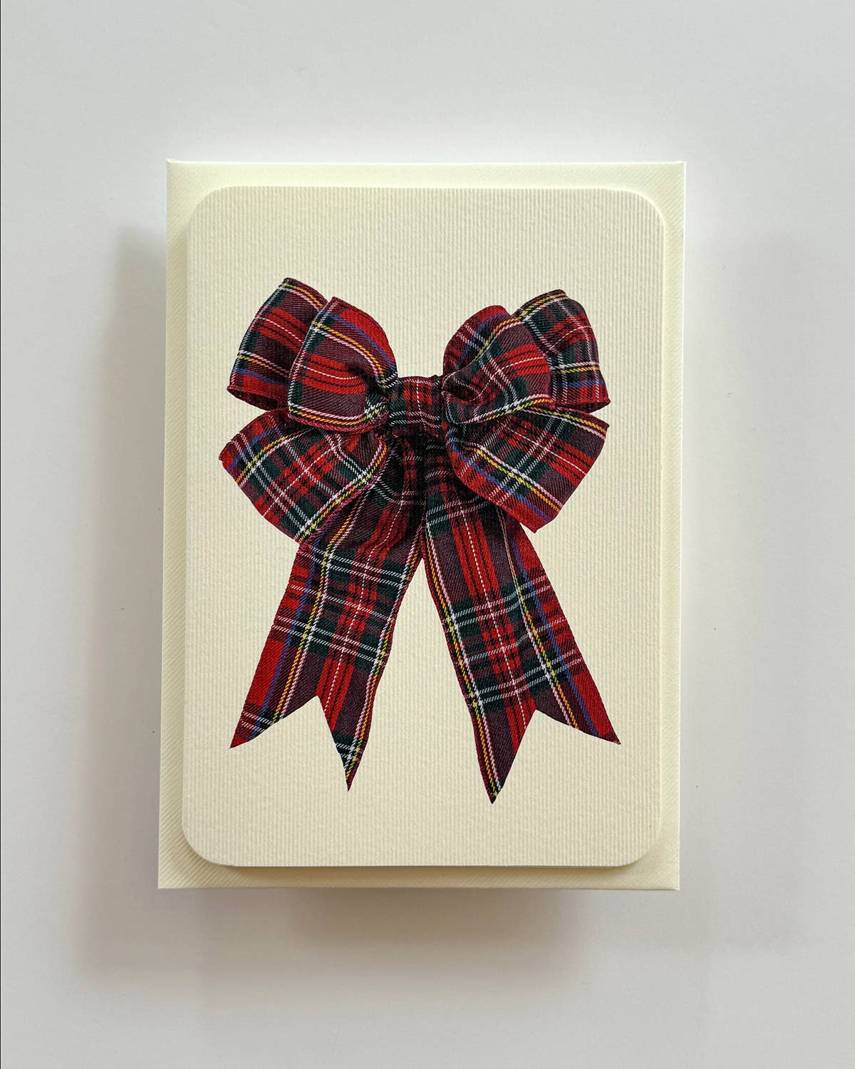Red Tartan Bow Greeting Card