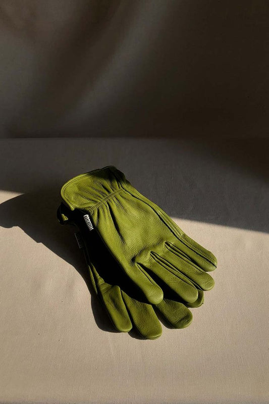 Leather Garden Gloves - Olive Green