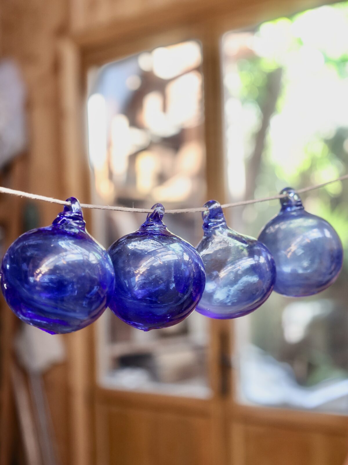 Handblown Glass Ornament - Light Blue - Small