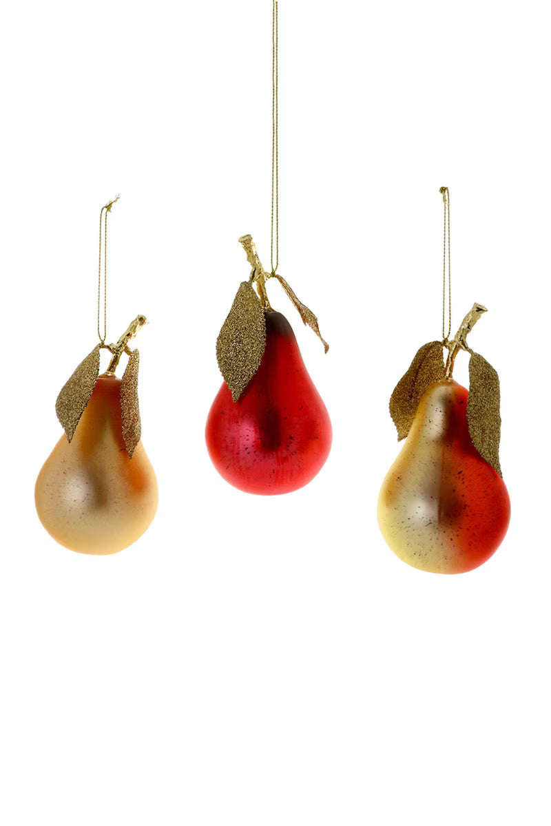 Glass Cultivated Pear Ornament