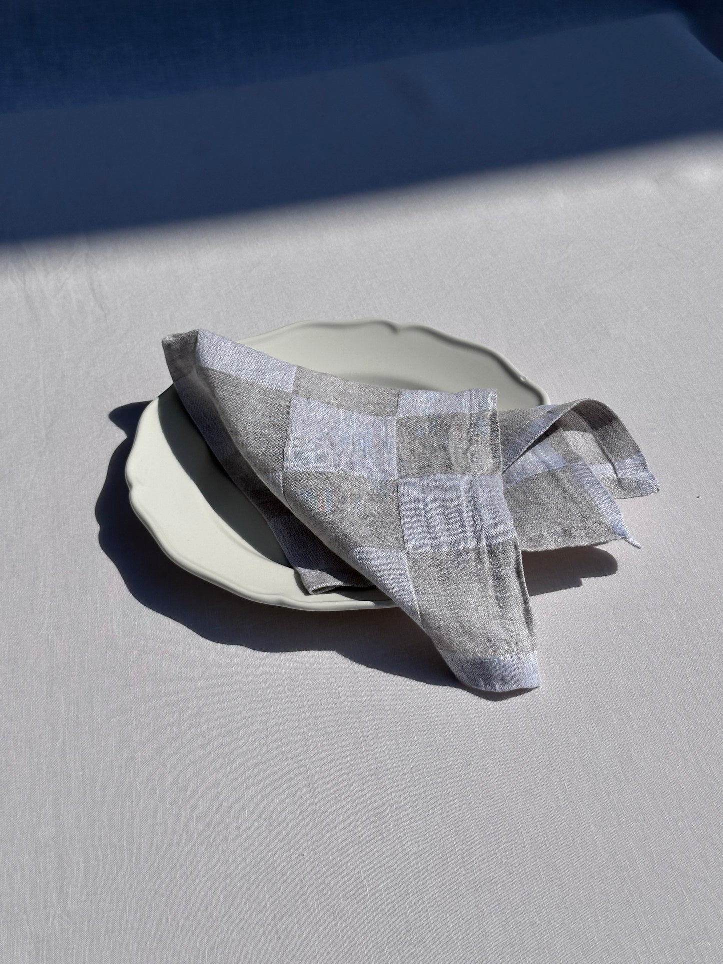V.VM White Check Linen Napkin