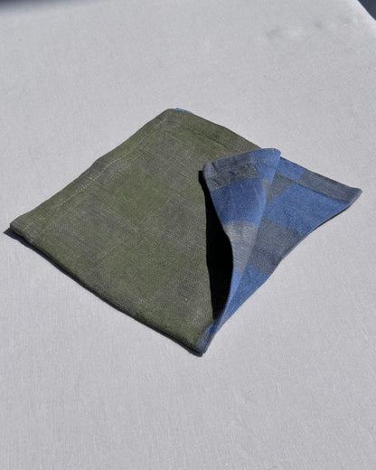 Tovagliolo di lino a quadri bicolore V.VM