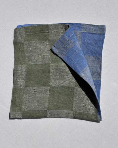 Tovagliolo di lino a quadri bicolore V.VM