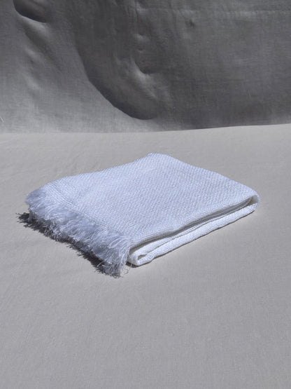 Asciugamano in lino a trama larga V.VM - Bianco ottico