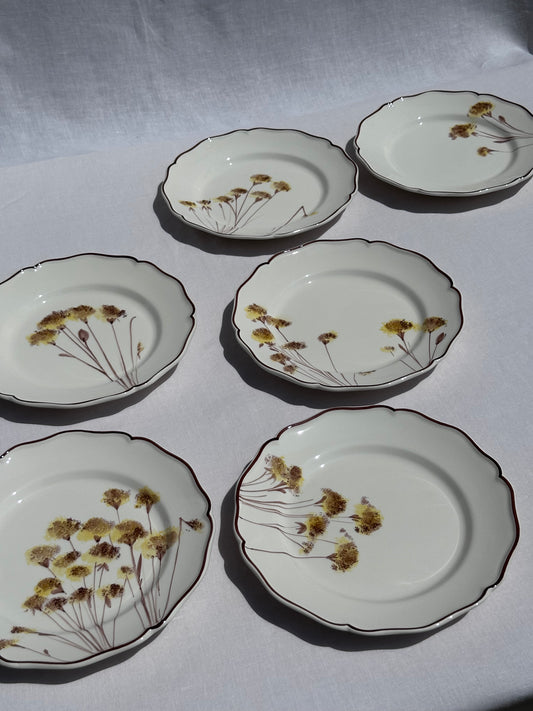 Cena da trattoria con fiori di campo dipinti a mano - Set da 6