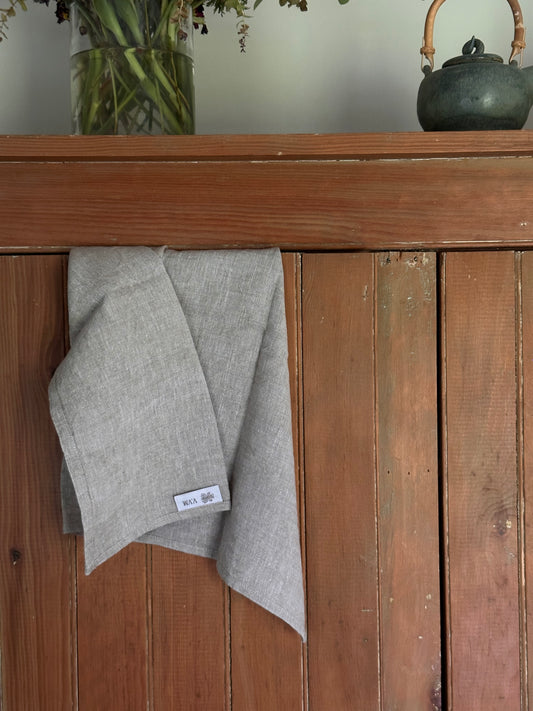 V.VM Linen Tea Towel - White Melange