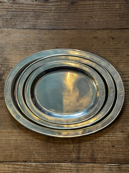 Piatto Ovale 'Orvieto' in Peltro di Cosi Tabellini - 19,5 x 15,5