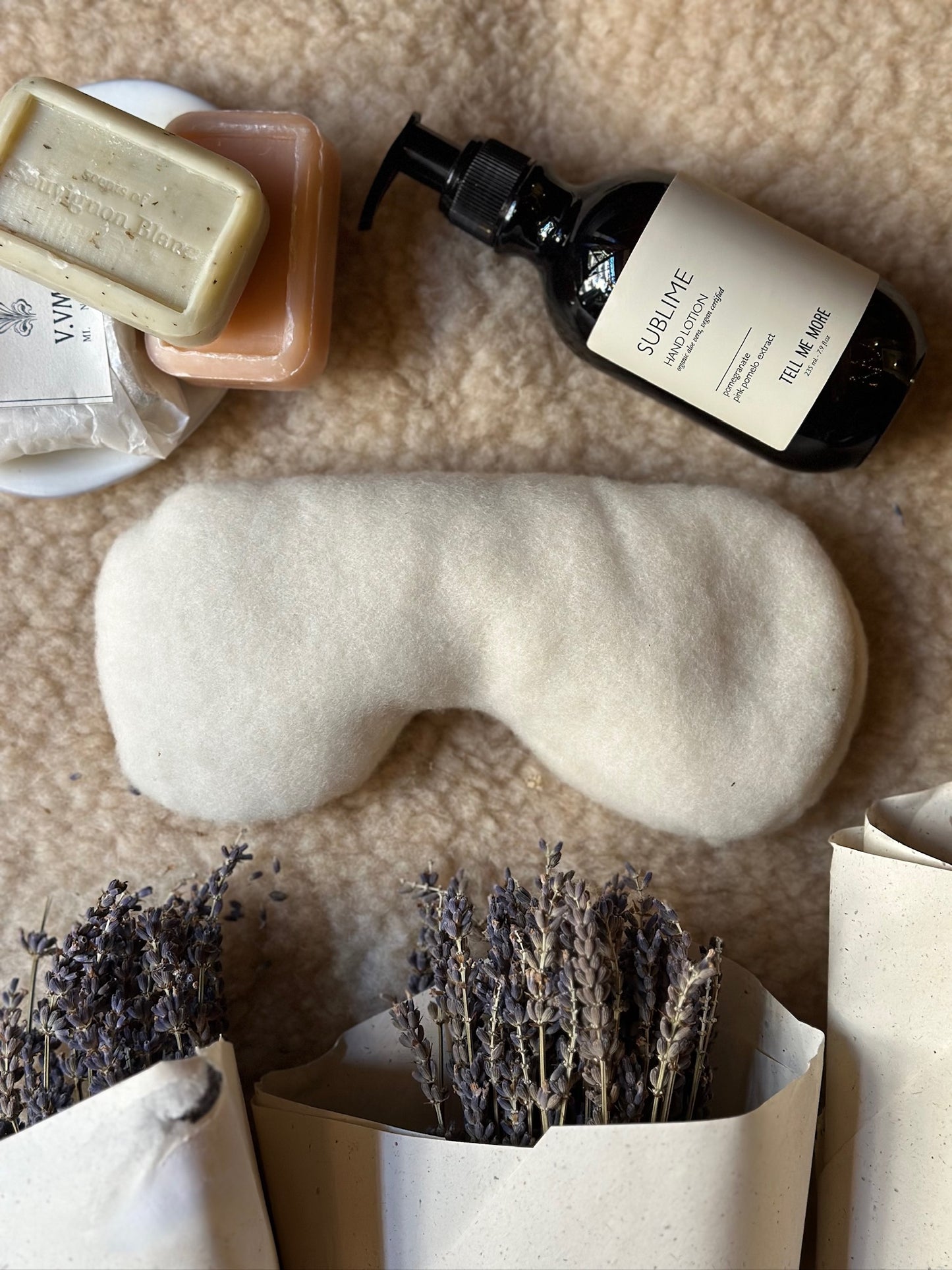 Lavender-Filled Shearling Eye Mask