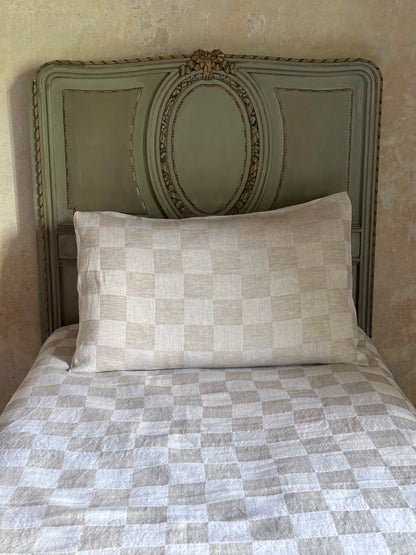 V.VM Check Linen Standard Pillow Cover