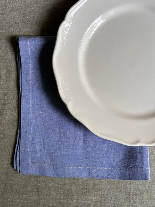 Set of 2 V.VM Linen Napkins - Blue