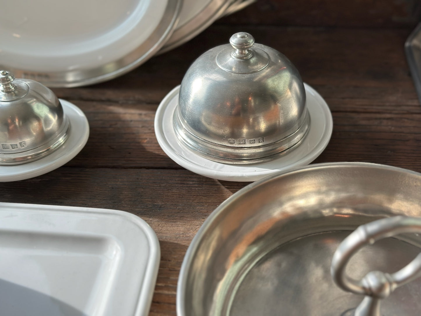 The 'Convivial' Butter Dish in Pewter & Ceramic by Cosi Tabellini