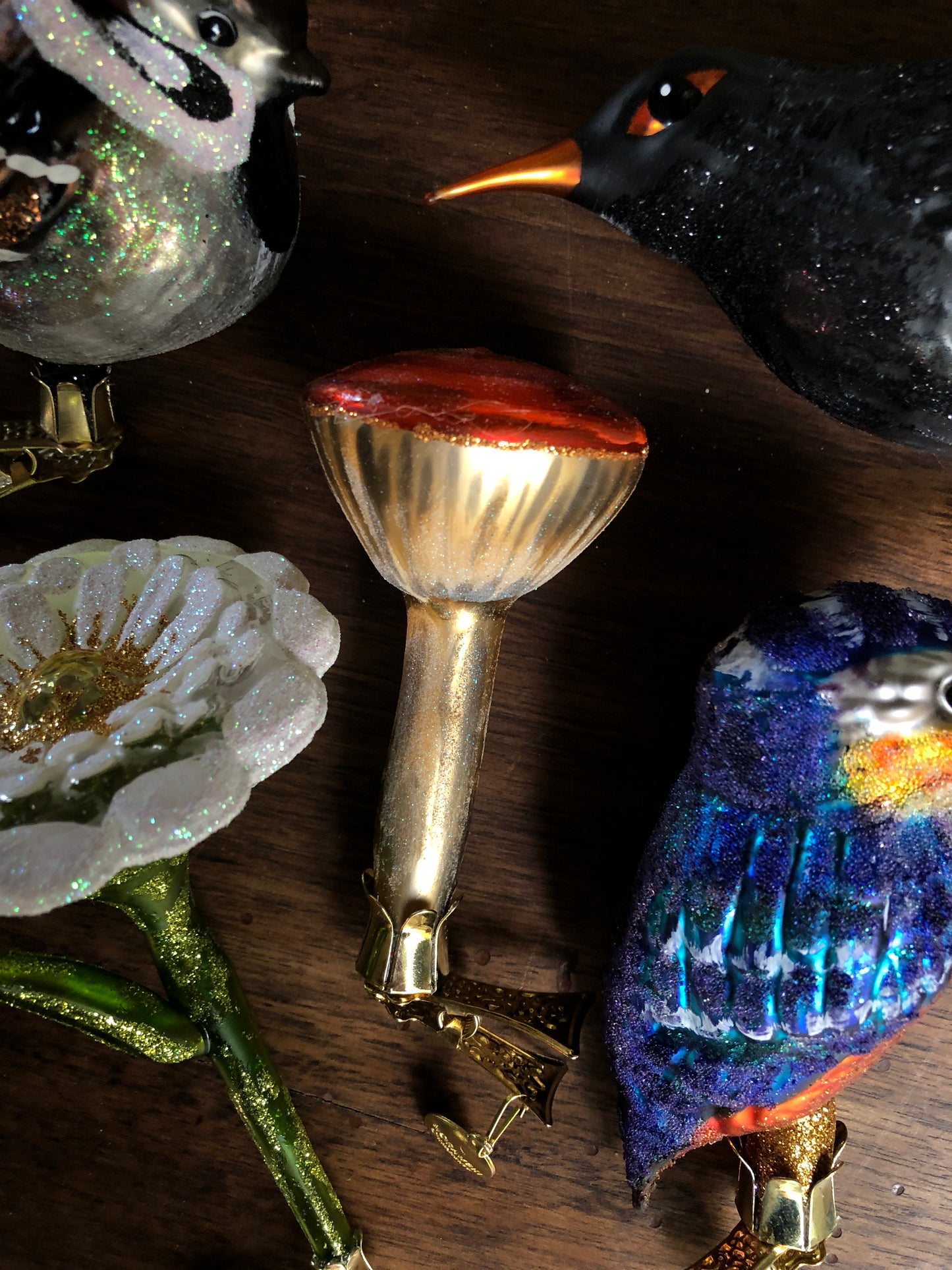 Red Mushroom Handblown Glass Ornament