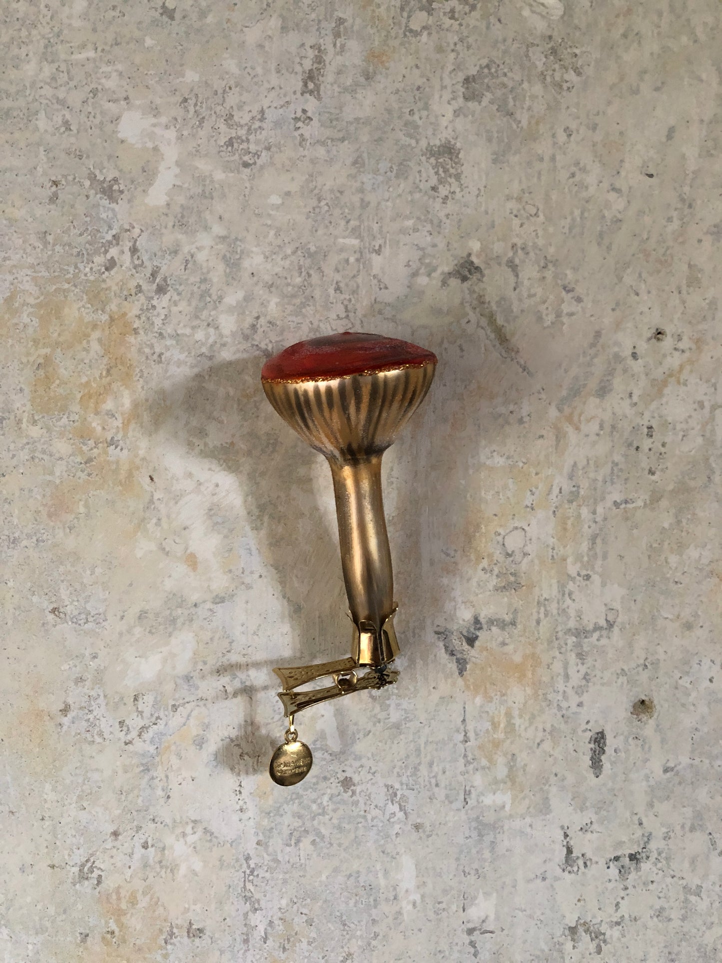 Red Mushroom Handblown Glass Ornament