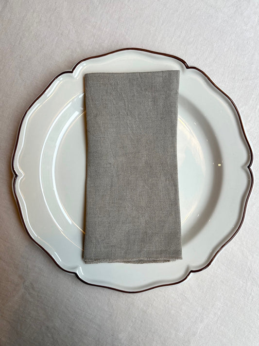 Set of 2 V.VM Linen Napkins - Natural Simple Stitch