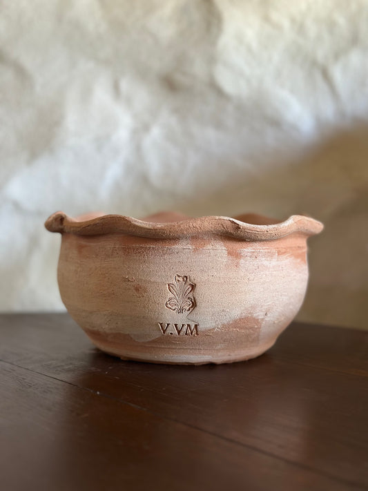 V.VM Vaso ondulato in terracotta fatto a mano - 20 cm