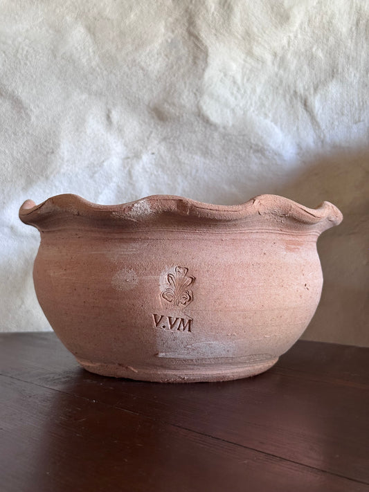 Vaso ondulato in terracotta fatto a mano - Piccolo