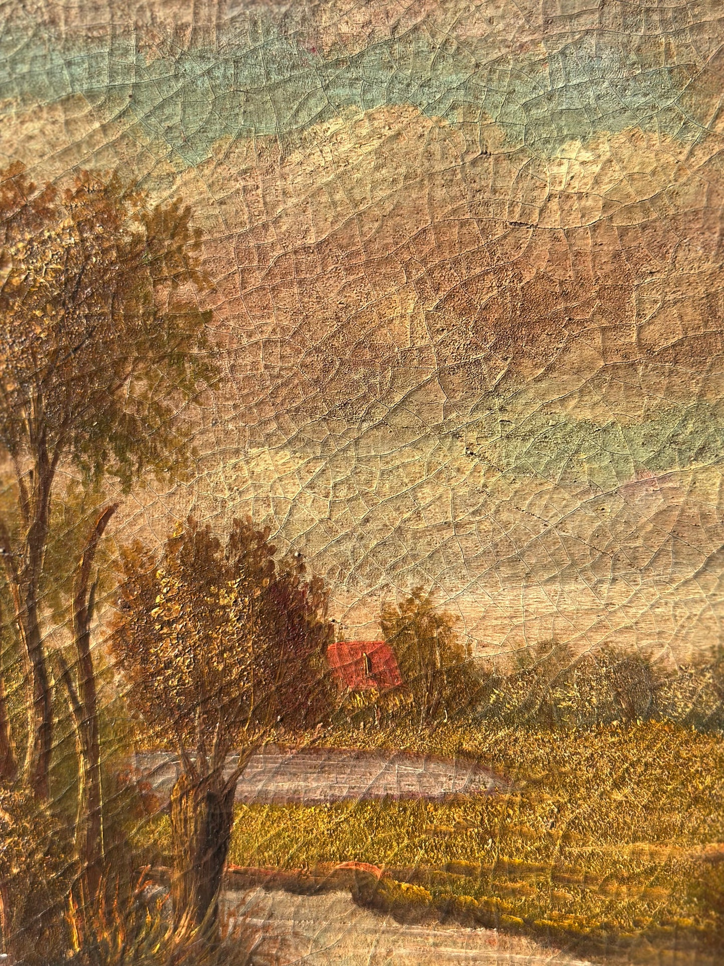 Romantic Countryside - Set of Oval Paintings On Wood