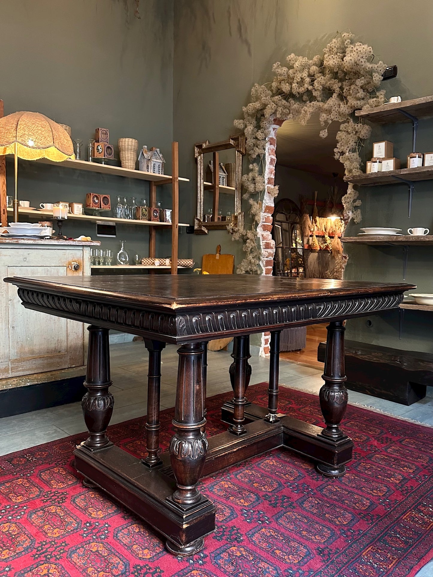 Antique Carved Wooden Table