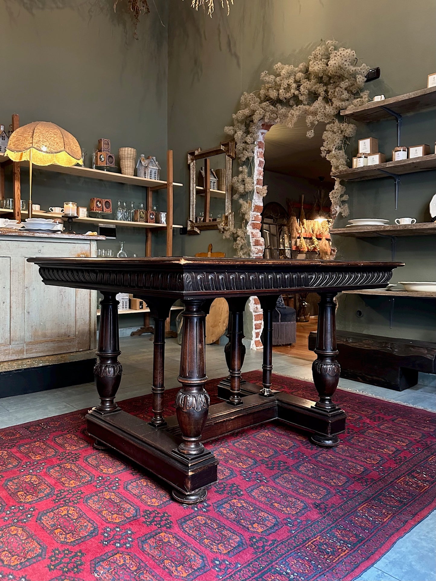 Antique Carved Wooden Table