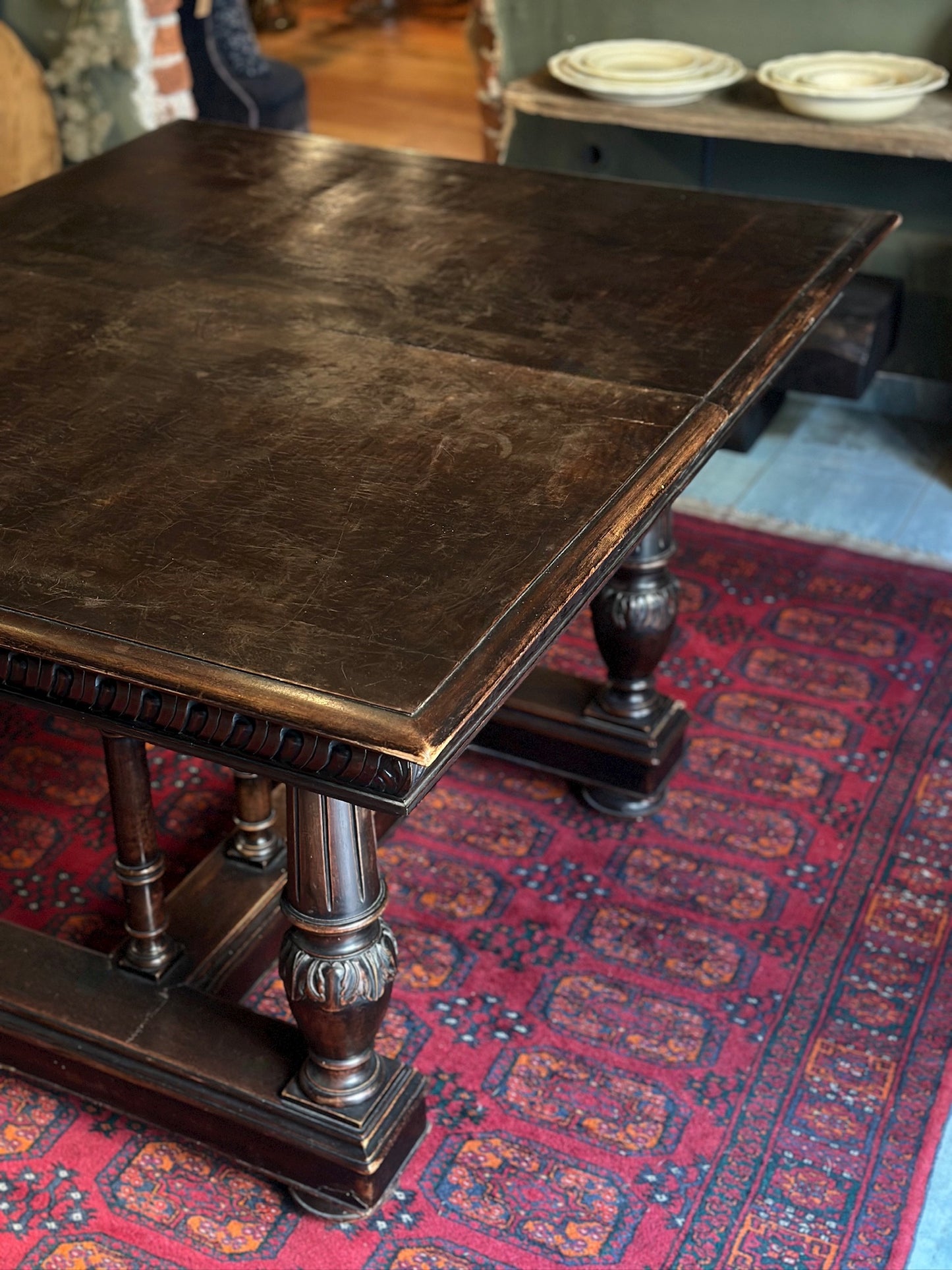 Antique Carved Wooden Table