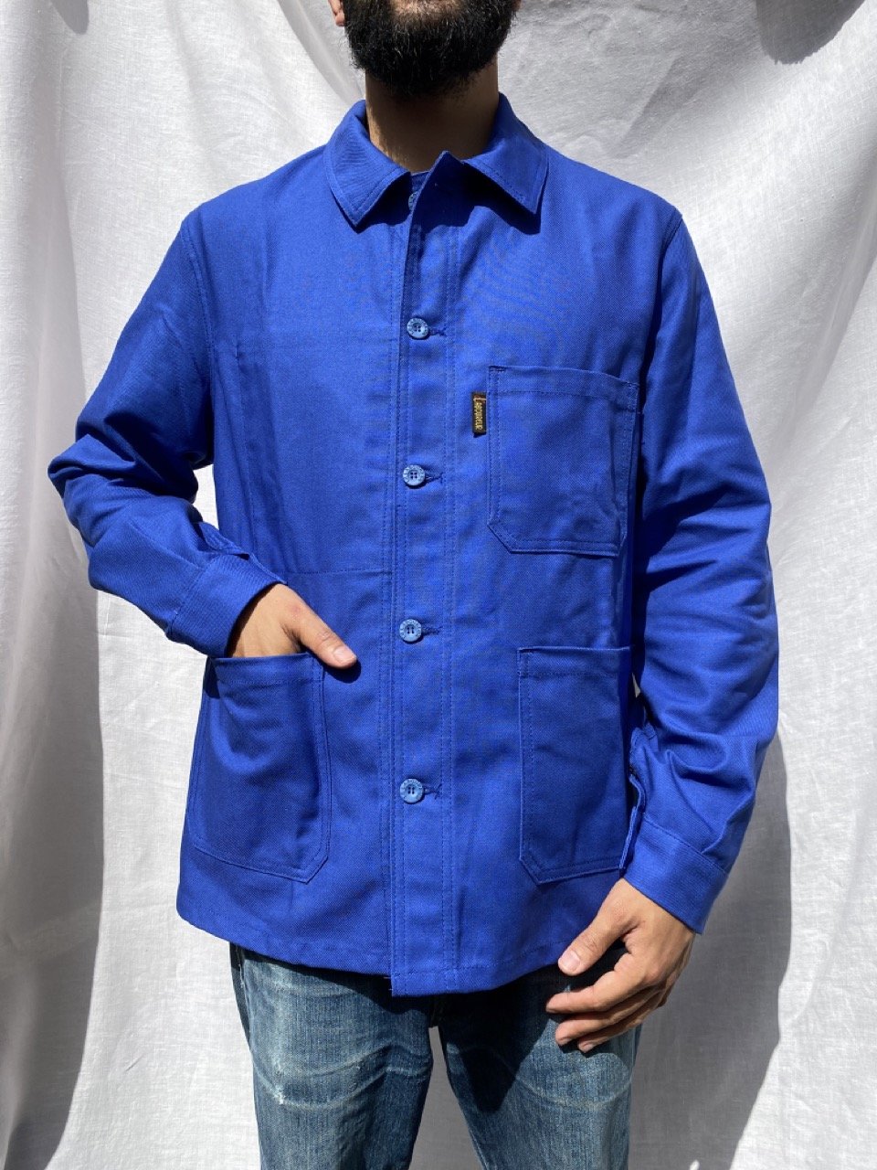 Cotton Work Jacket - Electric Blue