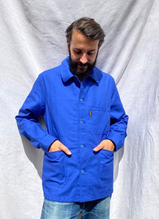 Cotton Work Jacket - Electric Blue