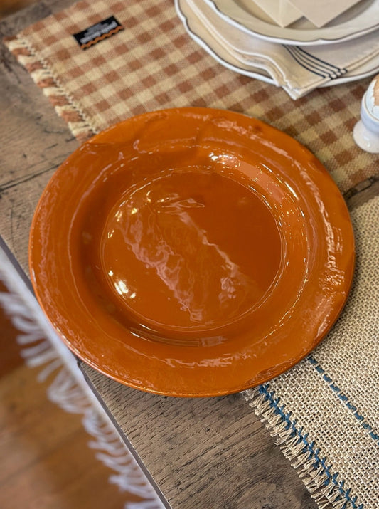 Handmade Ceramic Dinner Plate - Burnt Orange
