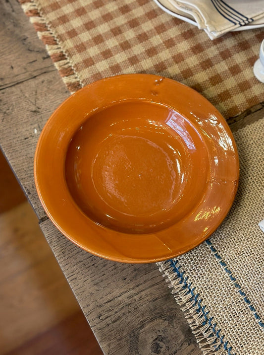 Handmade Ceramic Dinner Bowl - Burnt Orange