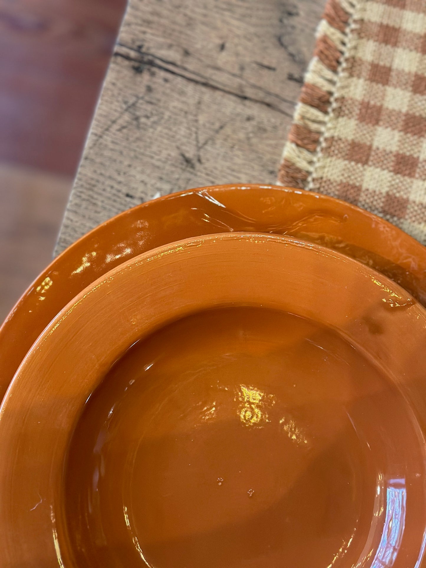 Handmade Ceramic Dinner Plate - Burnt Orange