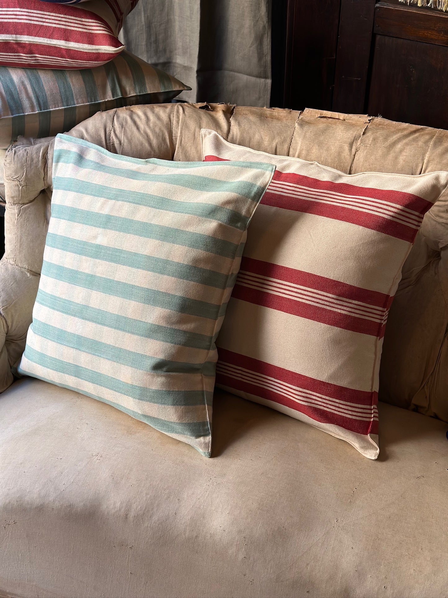 Tensira Sage Check Cushion 100% Cotton - 50X50
