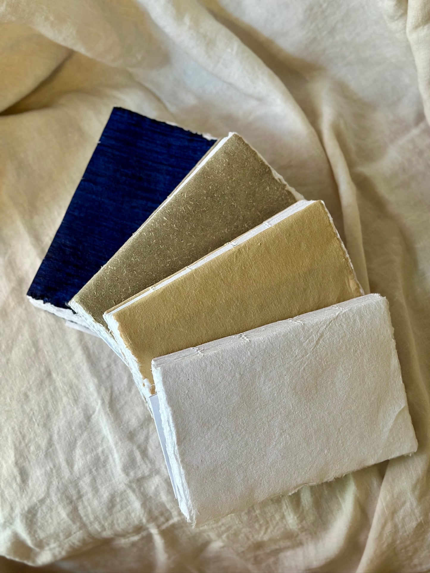 Handmade Book W/Woven Binding - White