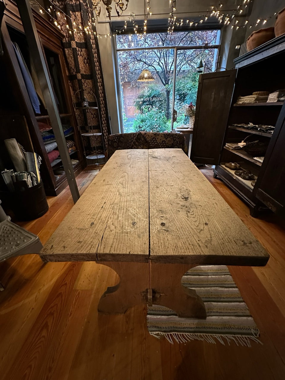 Antique Rustic Oak Dining Table - Early 1900