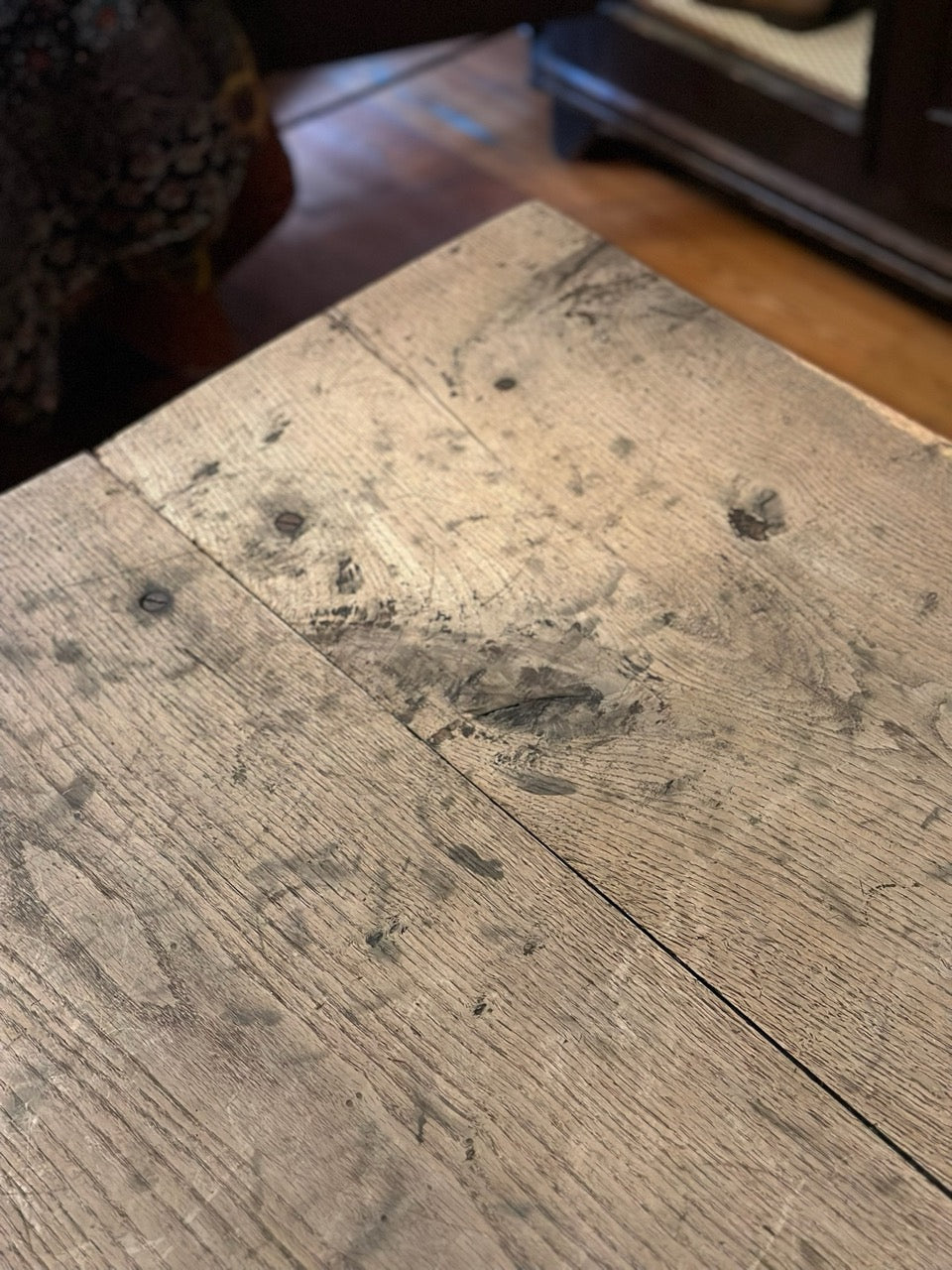 Antique Rustic Oak Dining Table - Early 1900