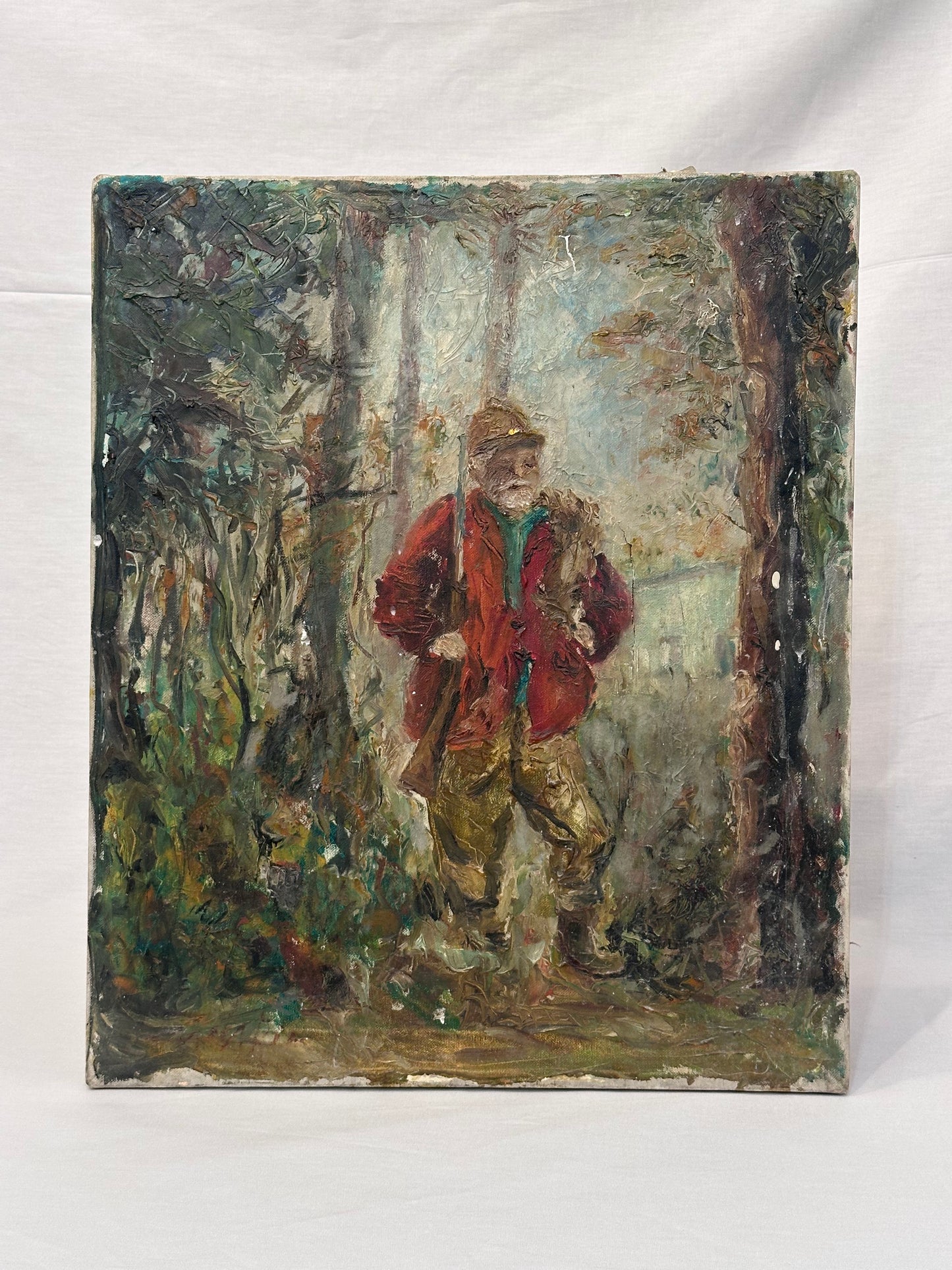 Antique Painting - Italian Hunter Painting