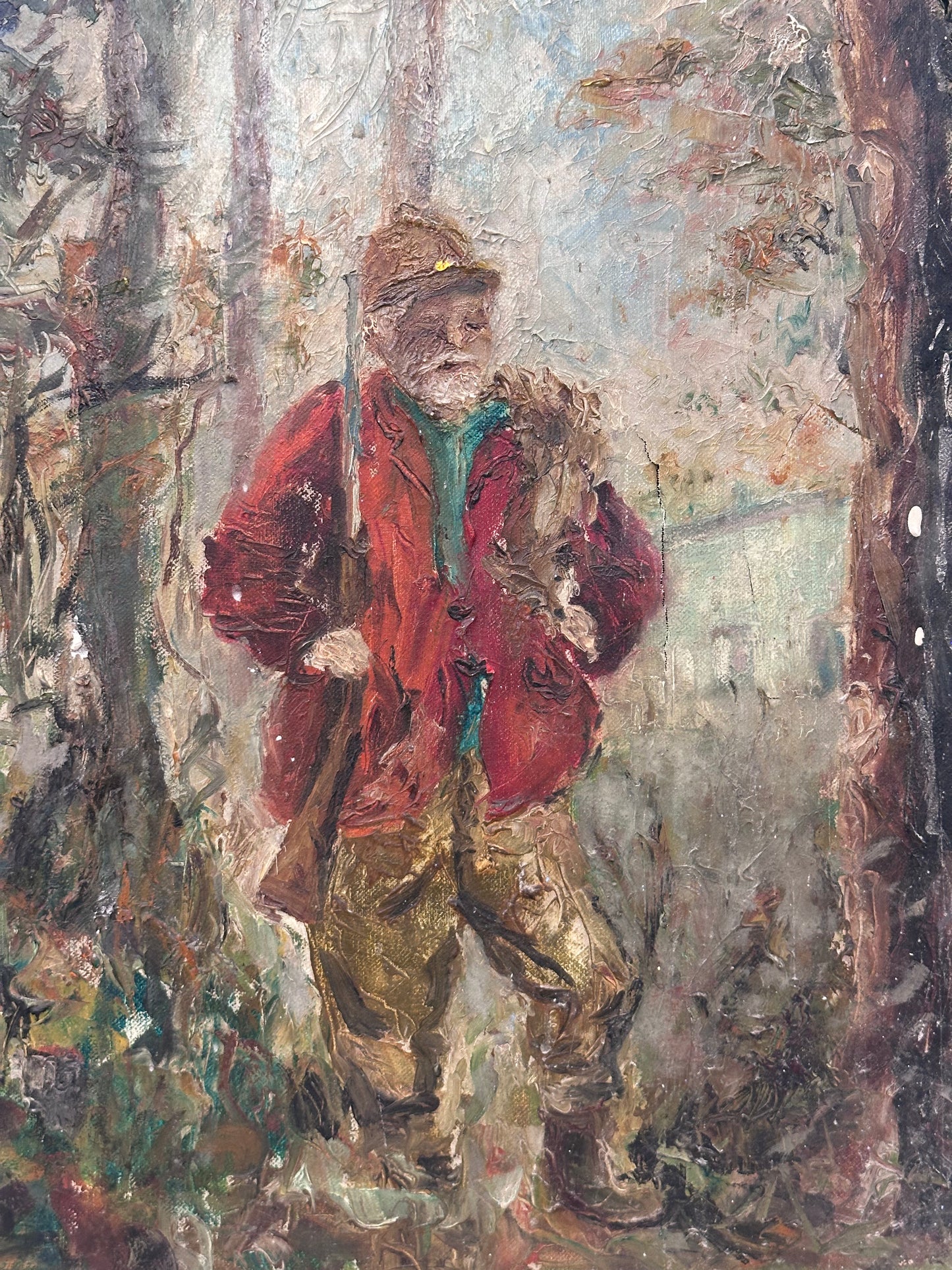 Antique Painting - Italian Hunter Painting
