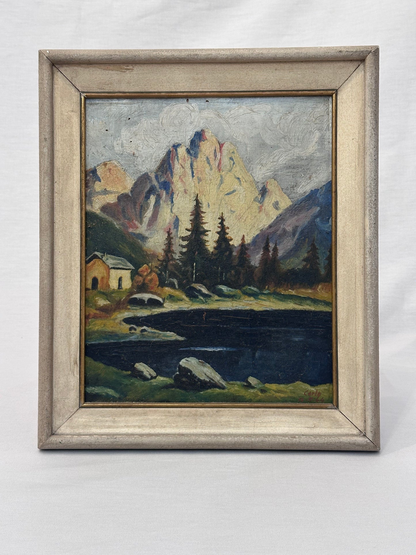 Antique Painting - Italian Mountain Scene